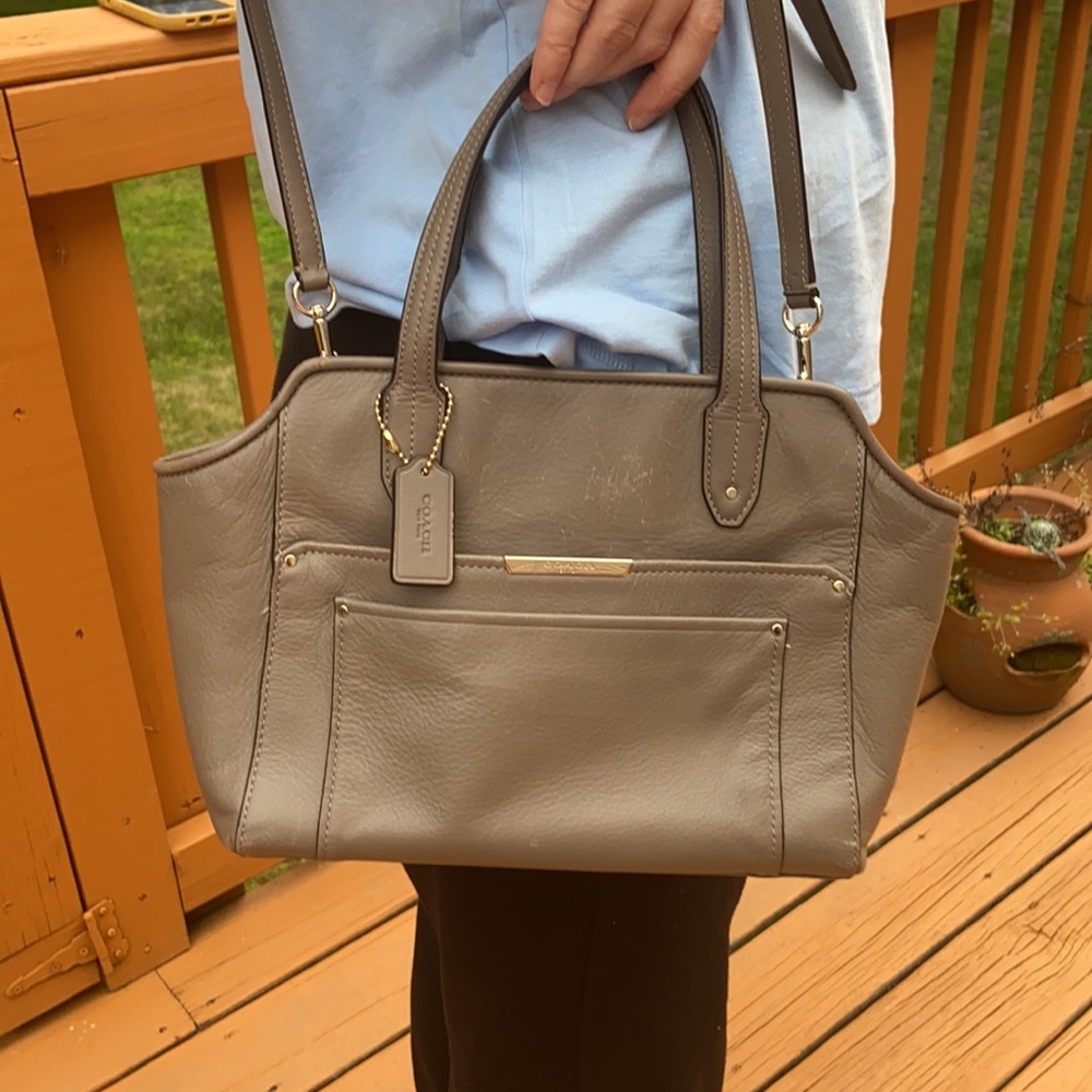 Coach grey leather bag